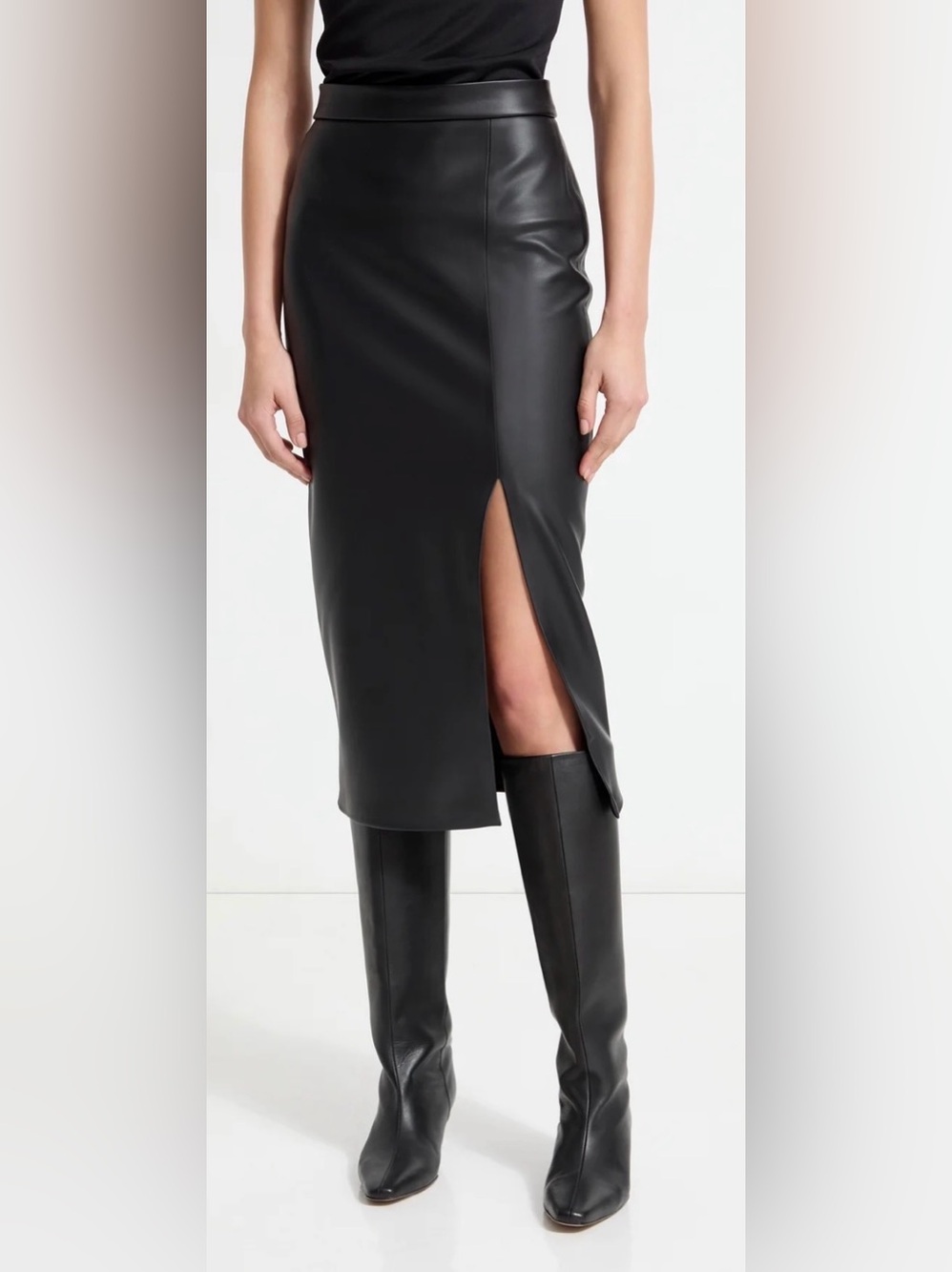 Marcella NYC Women’s Carly Pencil Skirt Side Slit Knee Length Size Large